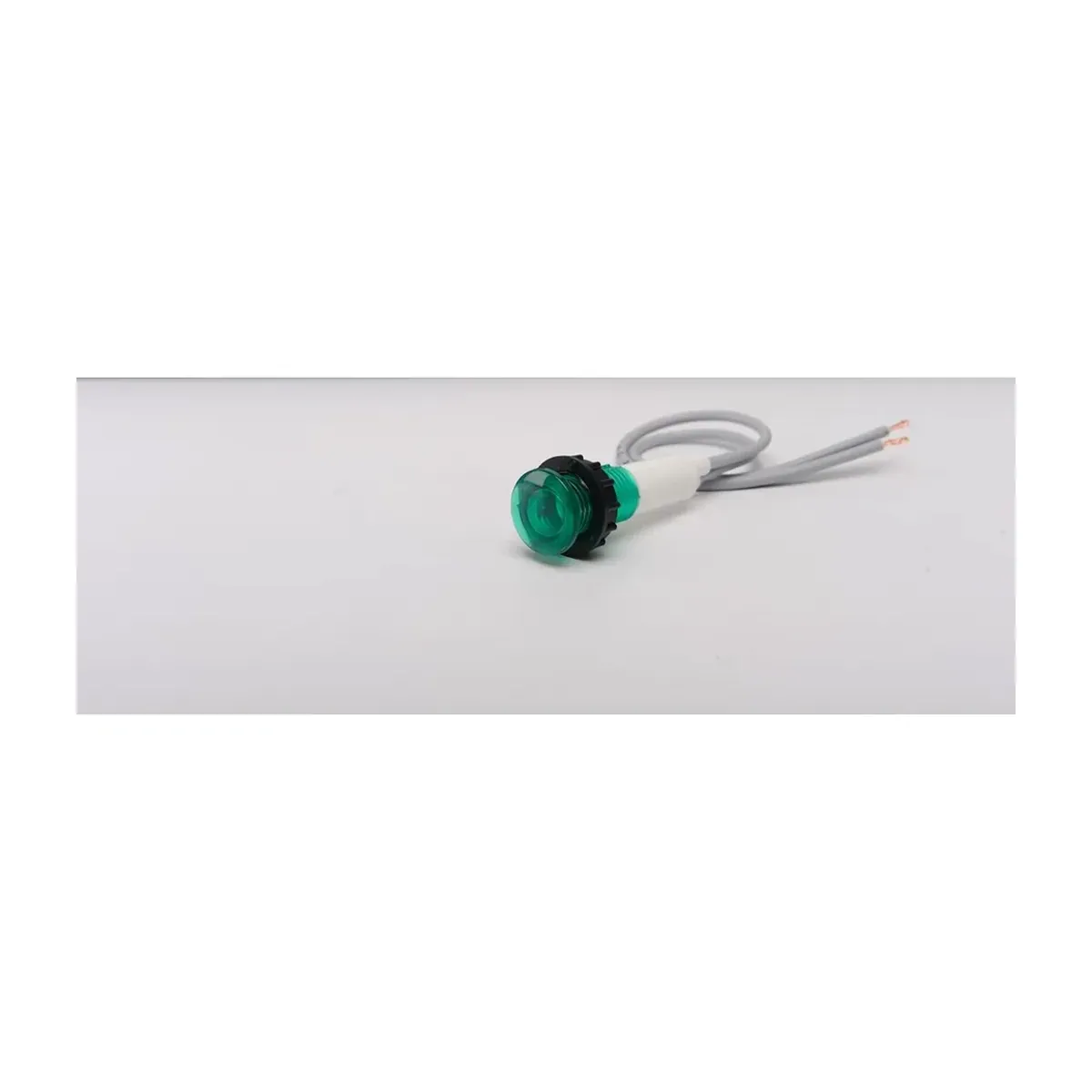Emas S Series Plastic LED 230V AC 12cm Cable Green 10mm Pilot Light IP40