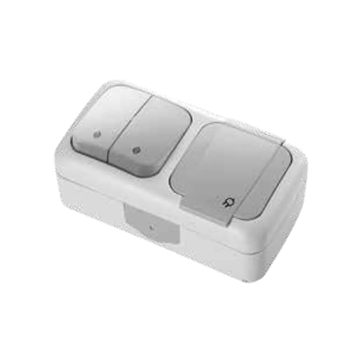 Viko 90555187 Palmiye Black Horizontal Changeover Two-Way Switch + Grounded Socket IP54