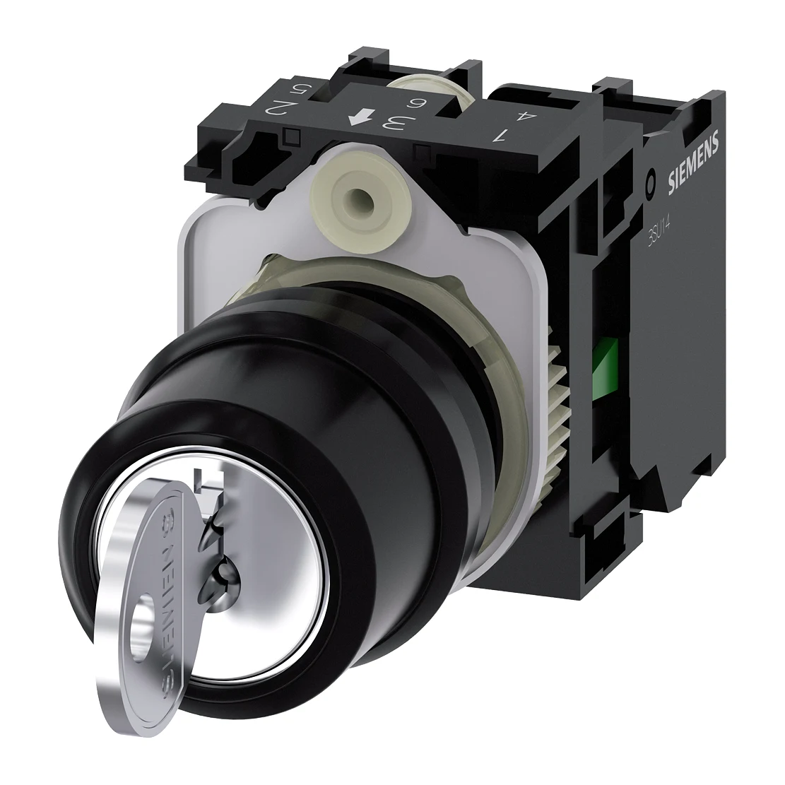 Siemens 3SU1100-4BL11-1NA0 Control Push Button RONIS 1-0-2 position locking latching push button 1NO, 1NO