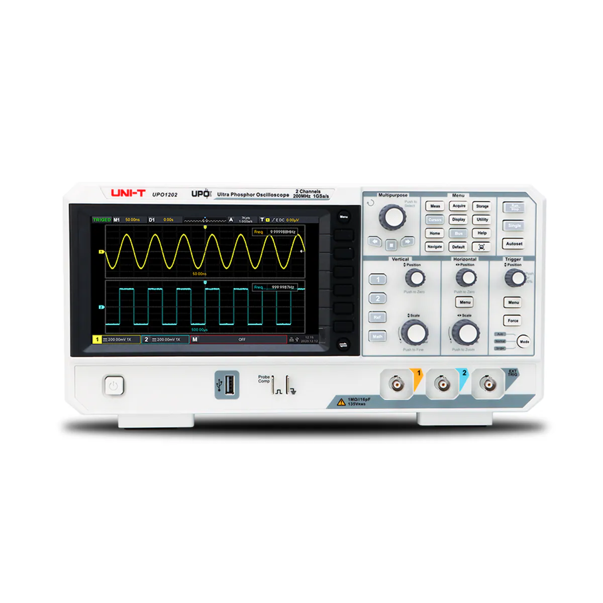Unit UPO1202 200MHz 2-Channel Ultra Phosphor Bench Oscilloscope