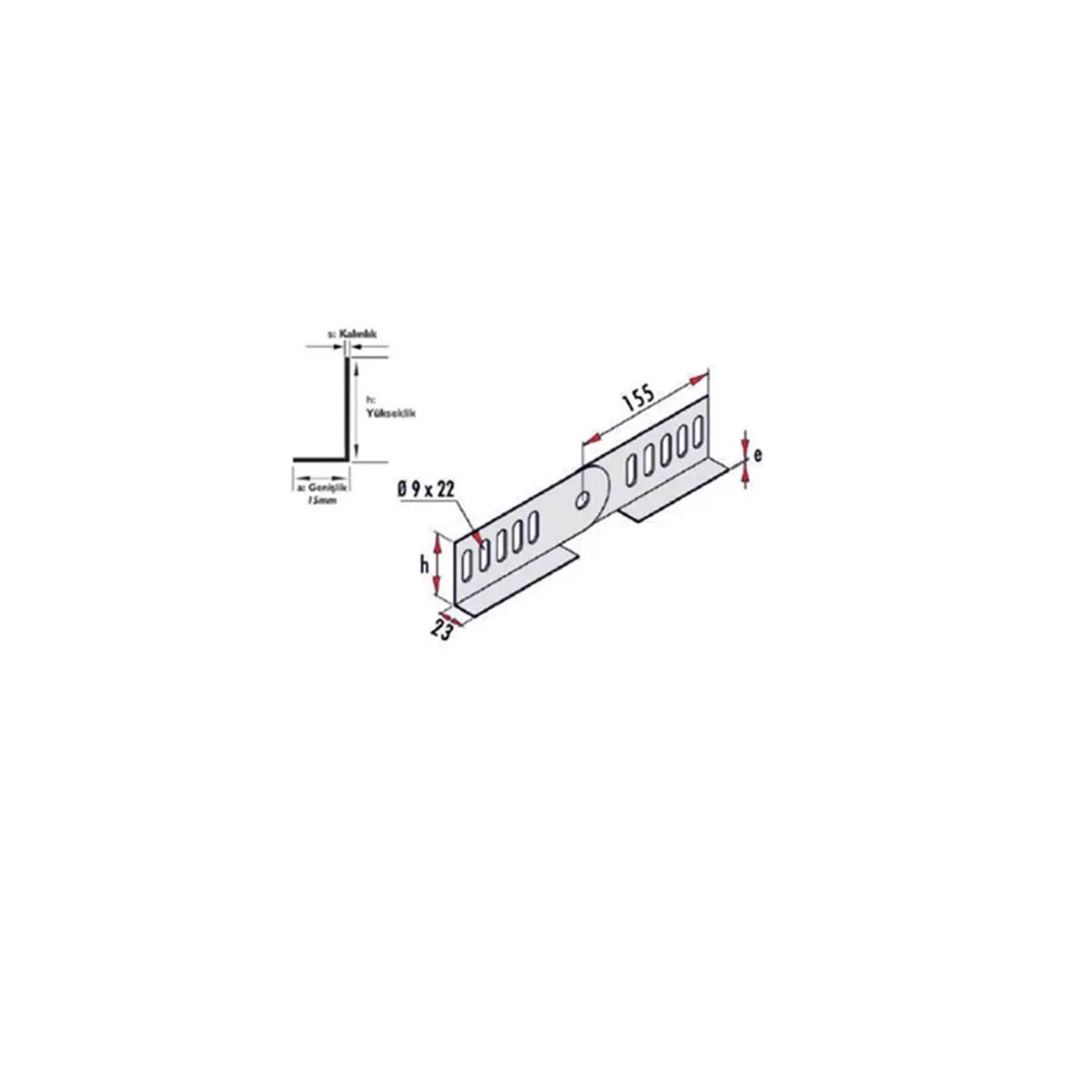 UKS Reducer Plate h:40mm Pre-Galvanized