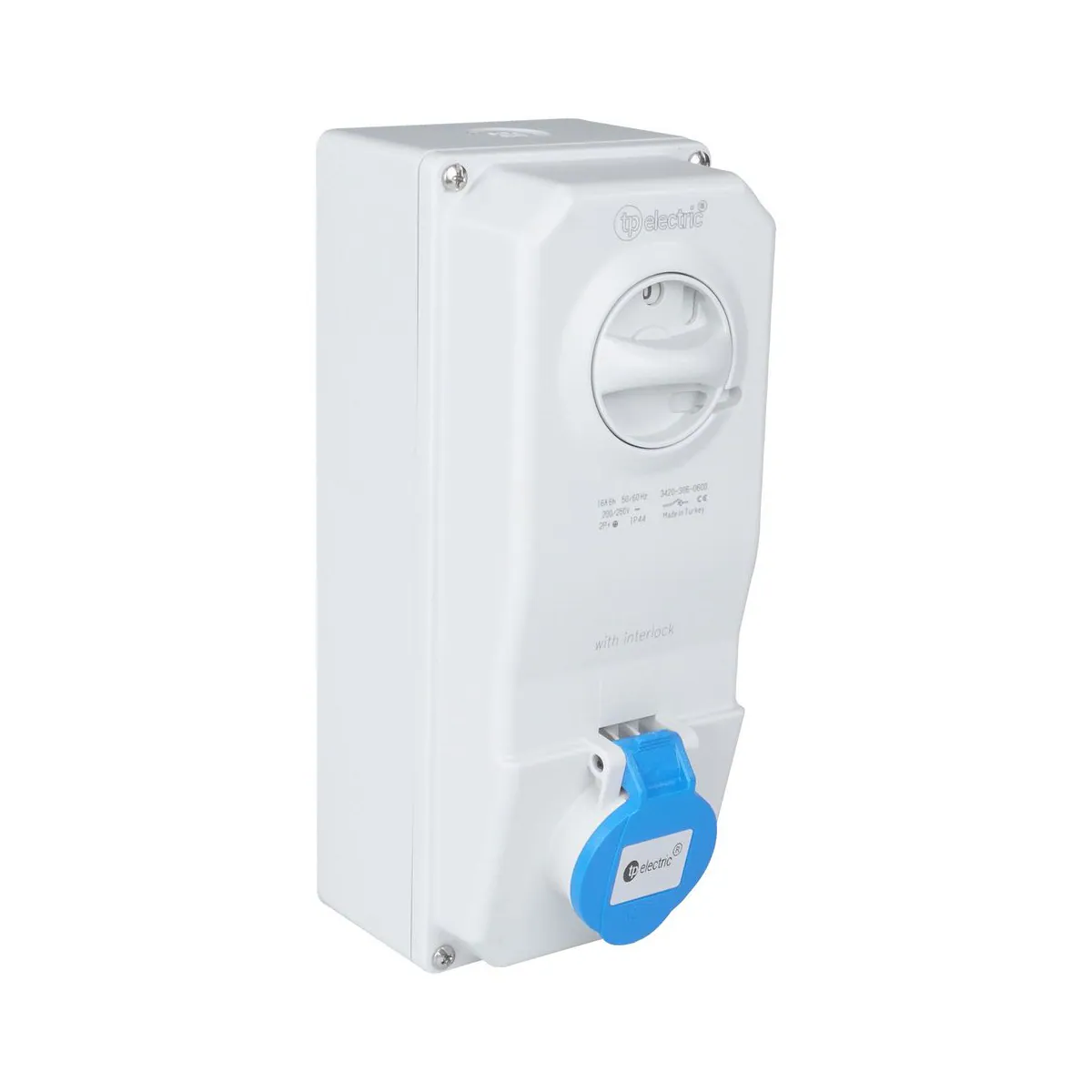 TP Elektrik 3420-306-0600 CEE 3x16A Interlocked Wall Socket, IP 44, 6h