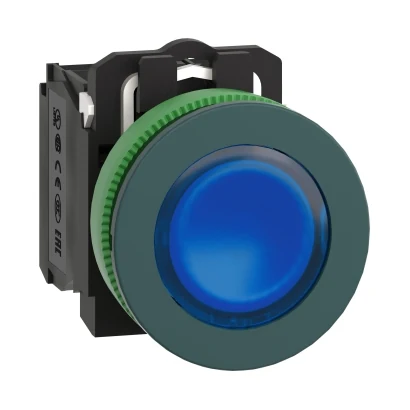 Schneider Electric XB5FW36M5 Illuminated, Momentary push button LED 230 VAC 1 NA+1 NC