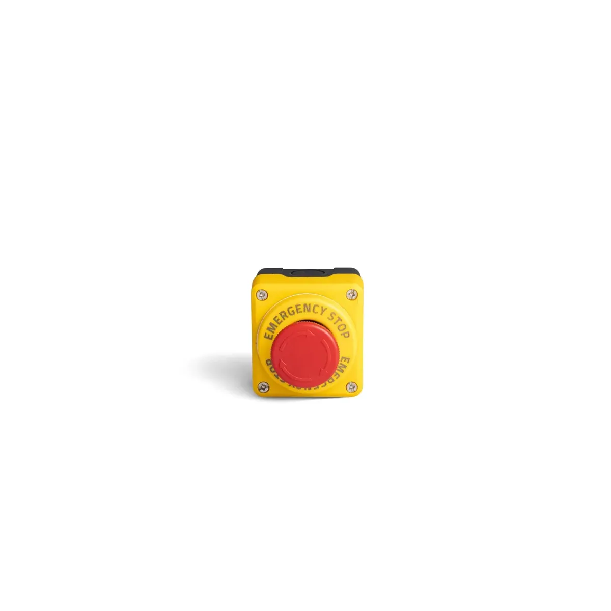 Emas P Series Plastic Emergency Stop Twist-Release Type Red Button C4BK (NC)+BET60LED2 Yellow-Black 40mm Control Box P1EC400E40L