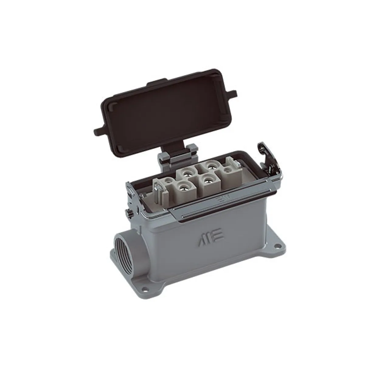 Mete Enerji 403762S 4/2x80/16A Çoklu Duvar Prizi Tek Metal Mandallı Menteşe Kapaklı