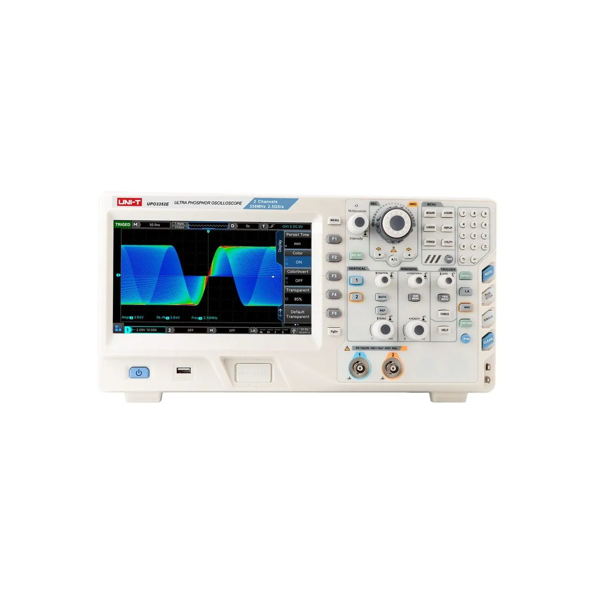 Unit UPO3352E 350MHz 2-Channel Ultra Phosphor Touchscreen Bench Oscilloscope