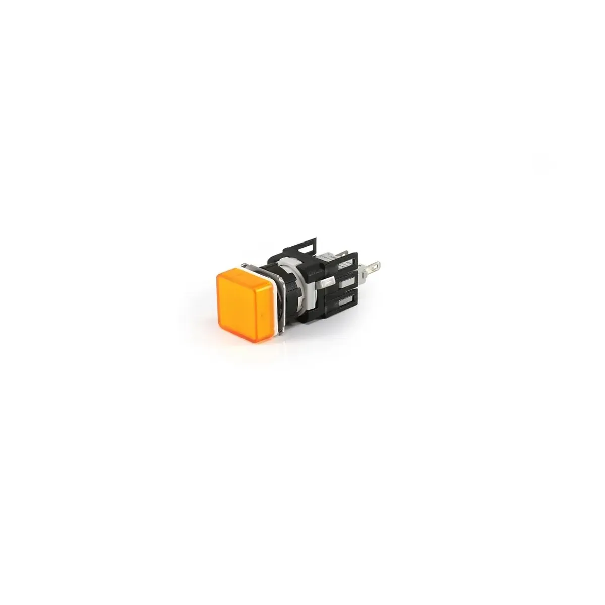 Emas D Series Plastic LED Square 12-24V AC/DC with Adapter Yellow 16mm Pilot Light IP50