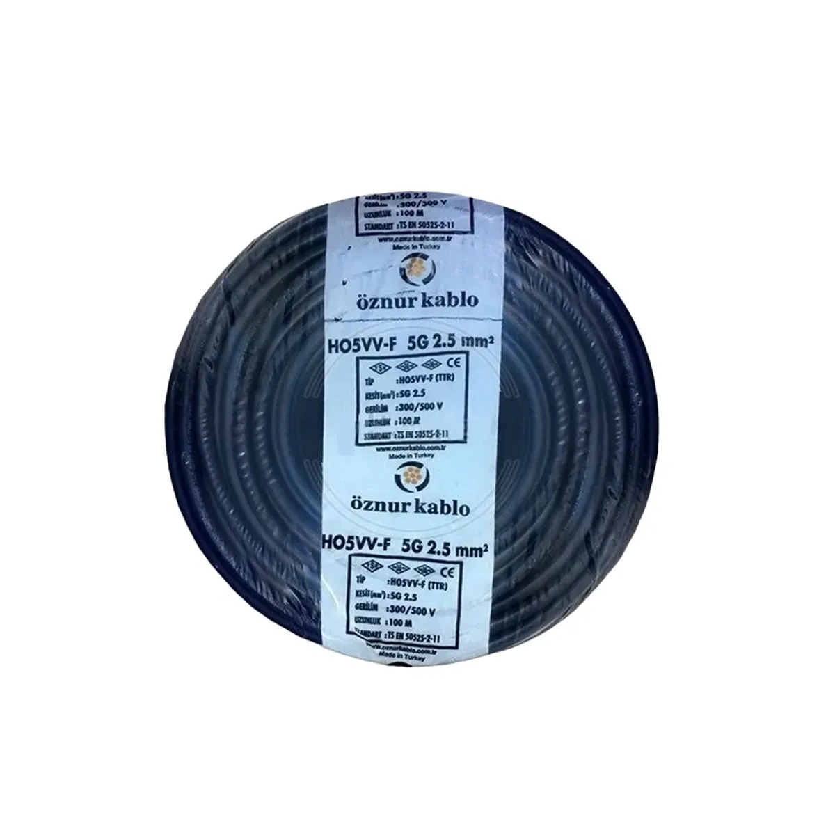 Öznur TTR 5x2,5 mm2 H05VV-F Siyah Kablo