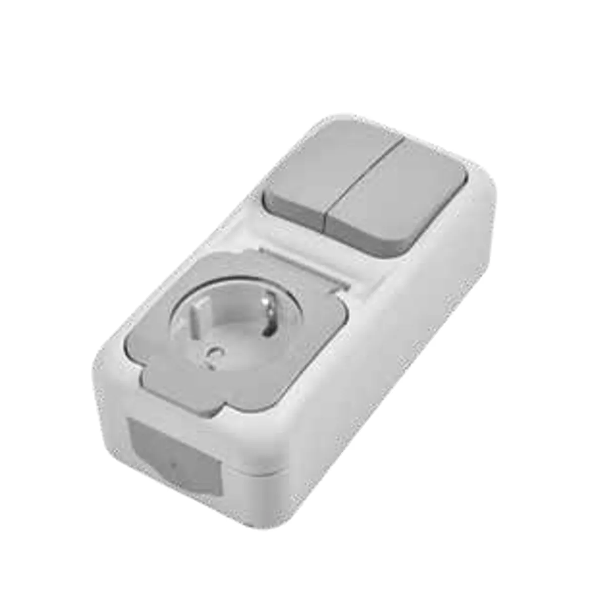 Viko 90555361 Palmiye Black Vertical Changeover Switch + Grounded Socket with Transparent Cover IP54