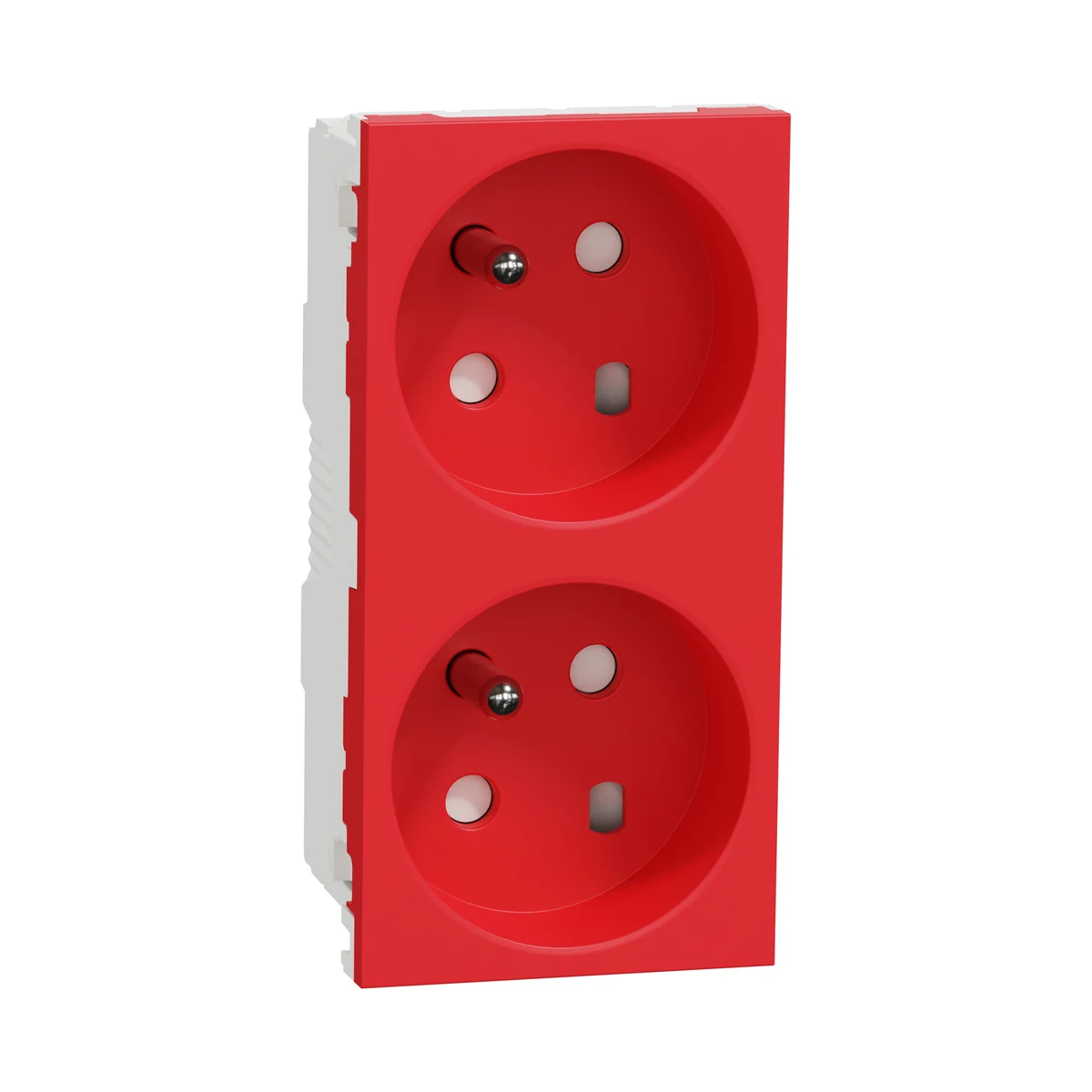 Schneider Electric NU307103 Yeni Unica, 3xUPS Socket 45o Quick-Connect Tamperproof, Red