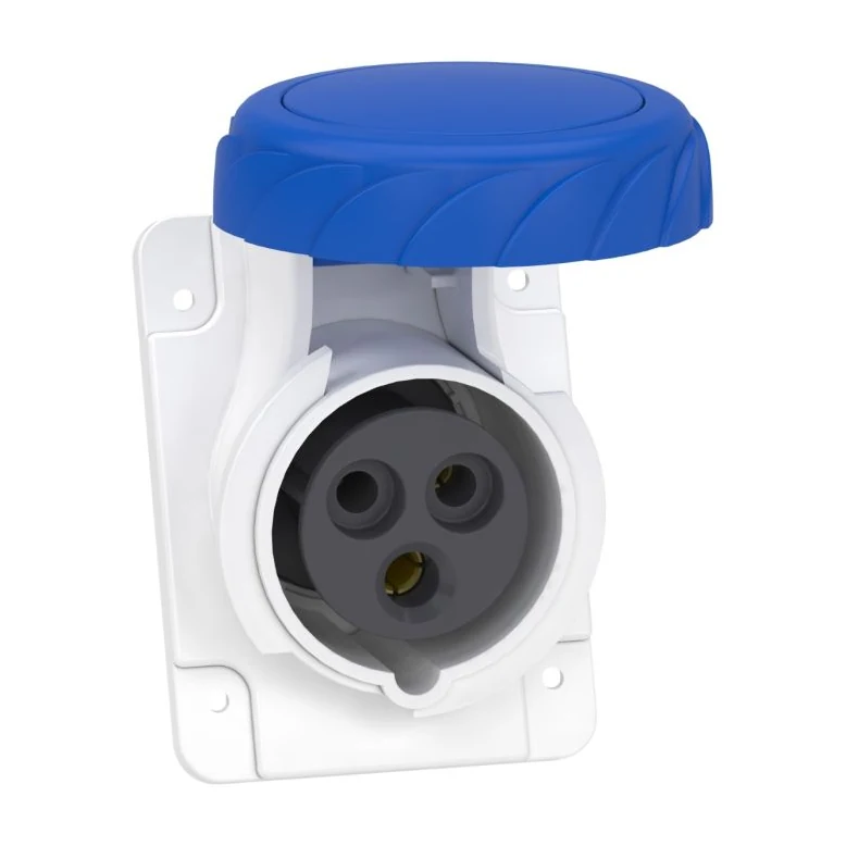 Schneider Electric PKY16F723 3x16A, Single-Phase, 2P+T, IP67, QUICK, Angled Machine Socket