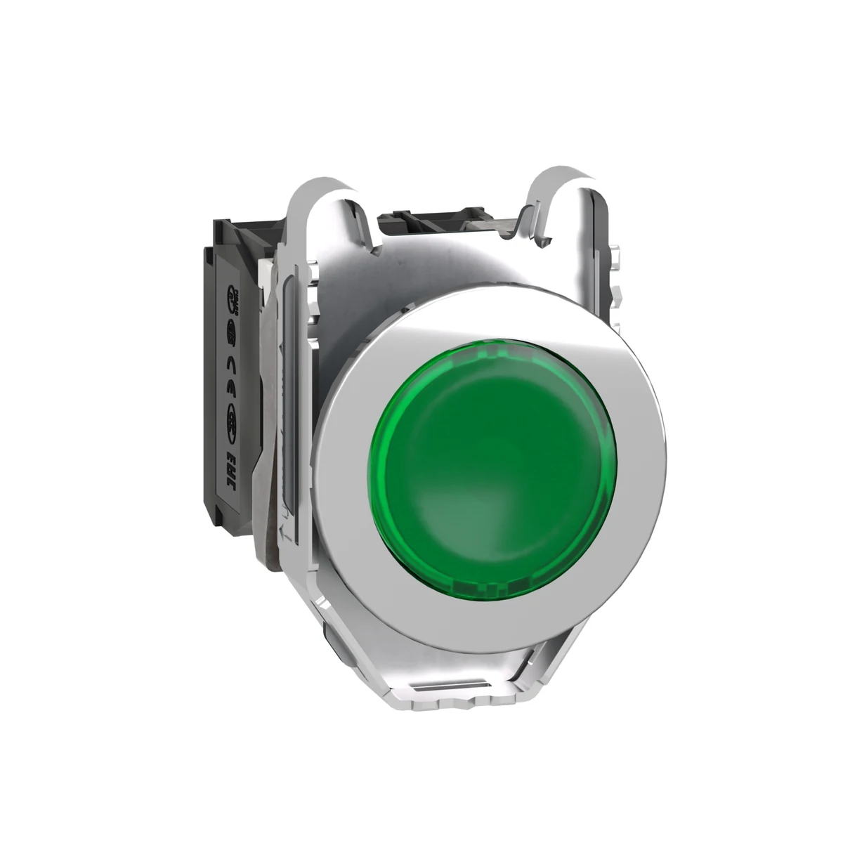 Schneider Electric XB4FW33B5 Illuminated, Momentary push button LED 24 VAC /DC Green 1 NA+1 NC