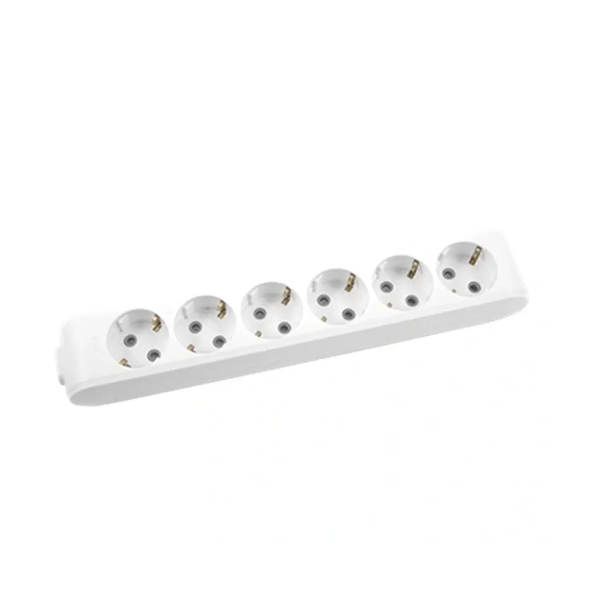 Viko White Six-Outlet Grounded Power Strip without Cable