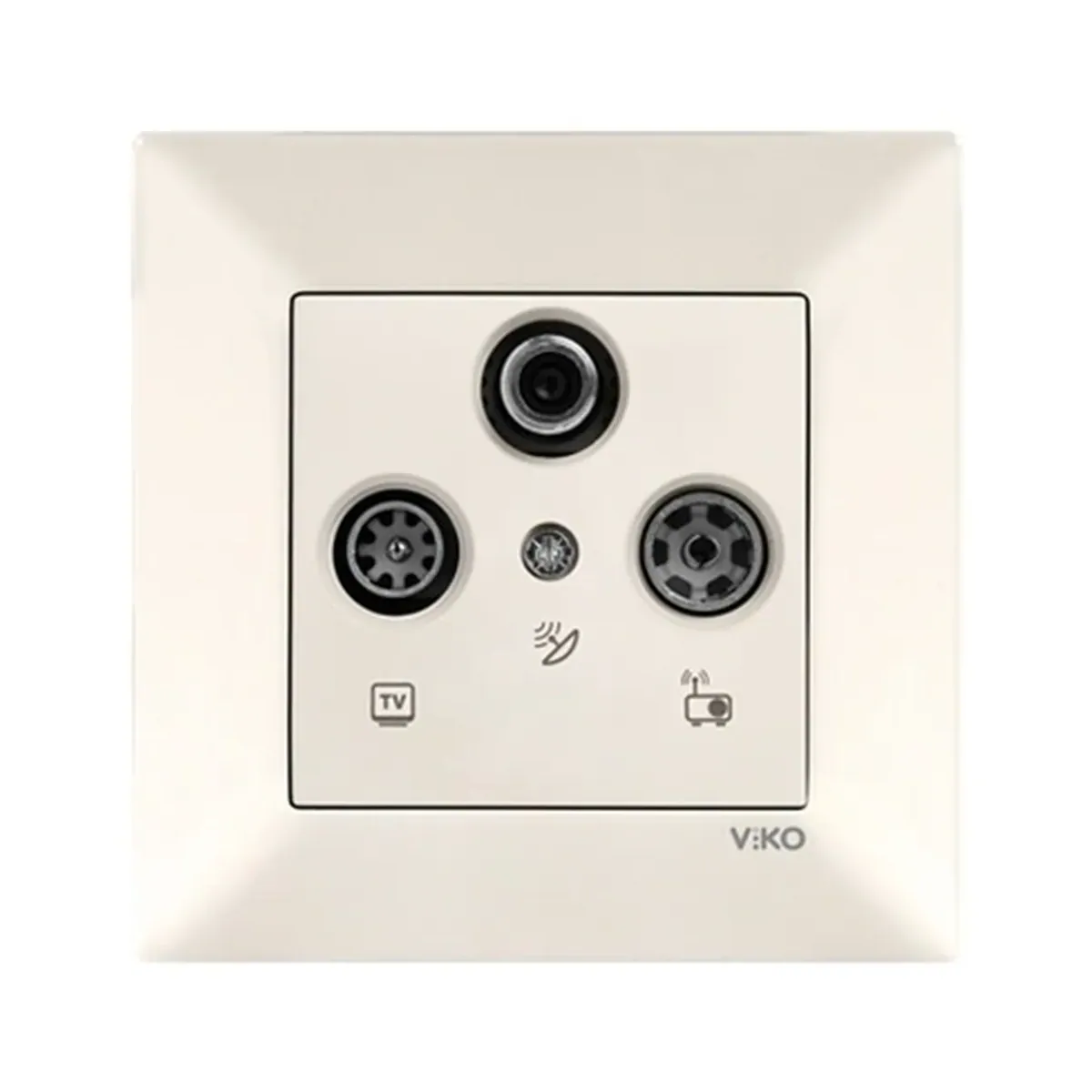 Viko Karre Meridian Cream Satellite Socket, Pass-Through (SAT-TV-RAD) 13dB