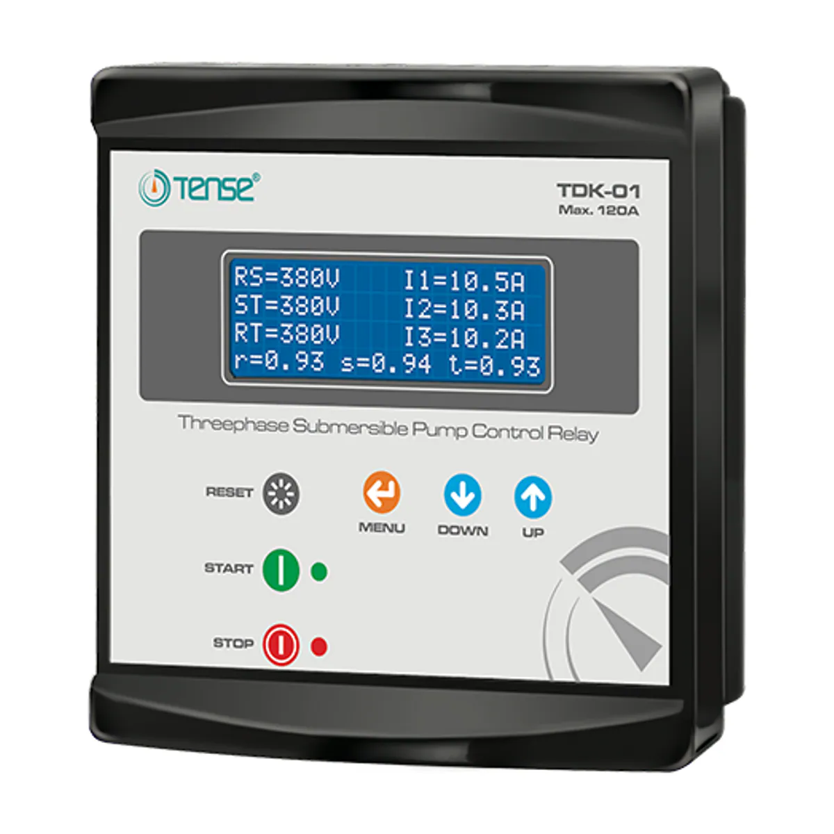 Tense TDK-01 Trifaze Dalgıç Pompa Kontrol Rölesi, 1–120 A, 144 x 144 mm