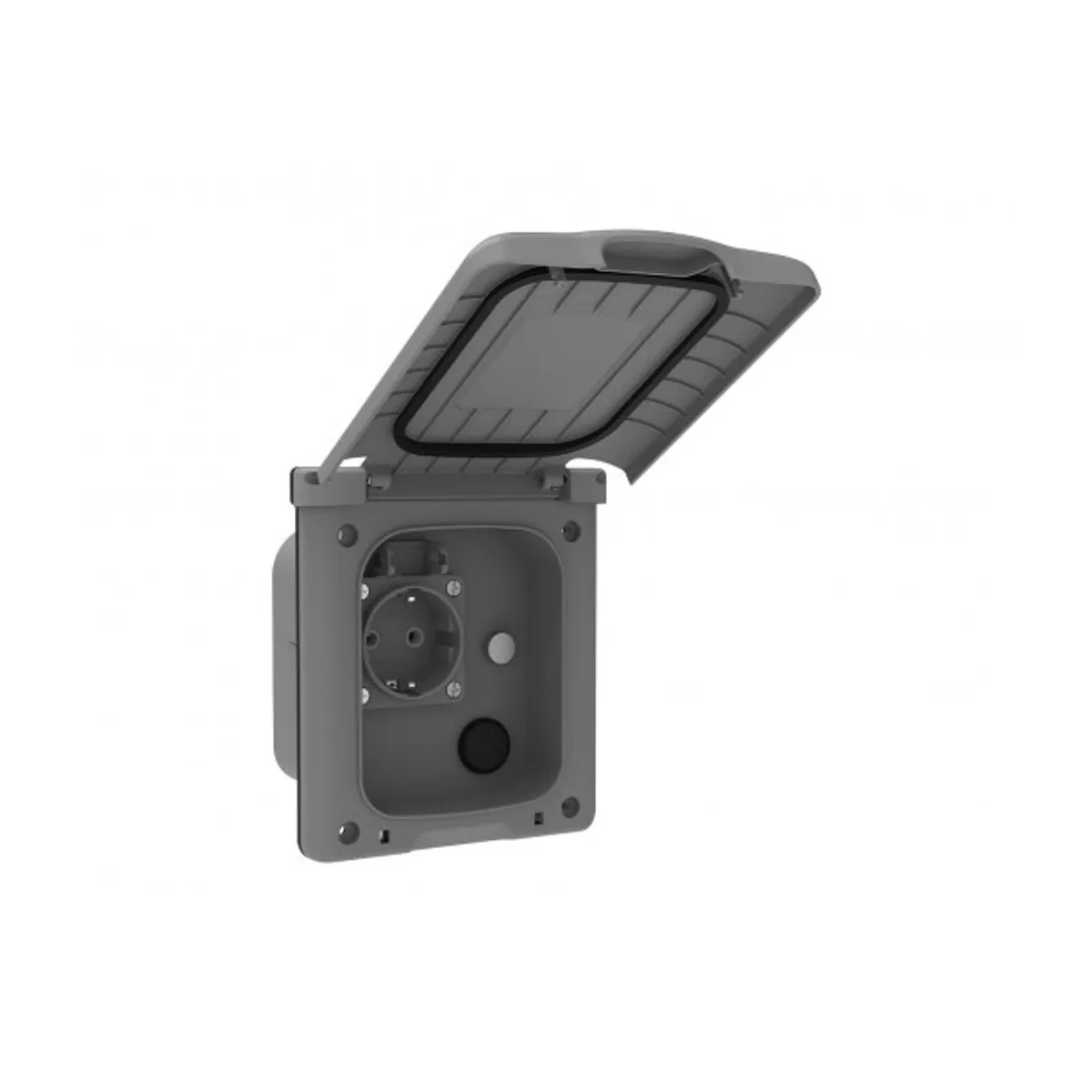 Bemis BKT-0002-3001 with Panel Socket, Cigarette Lighter Socket + Satellite Input 16 A 2P+E IP54 Black / Gray