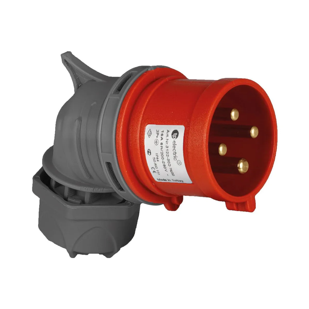 TP Elektrik 3026-302-1600 CEE 4x32A Angled Plug, IP 44, 6h