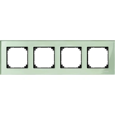 Schneider Electric MTN404404 Four-Gang Frame, M-Elegance Glass, Emerald Green