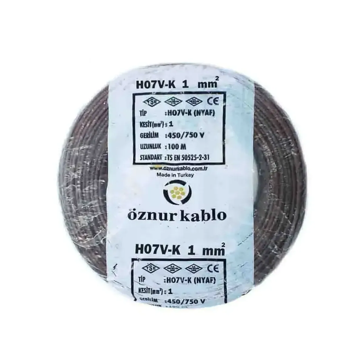 Öznur NYAF 1x1 mm2 H07V-K Kahverengi Kablo