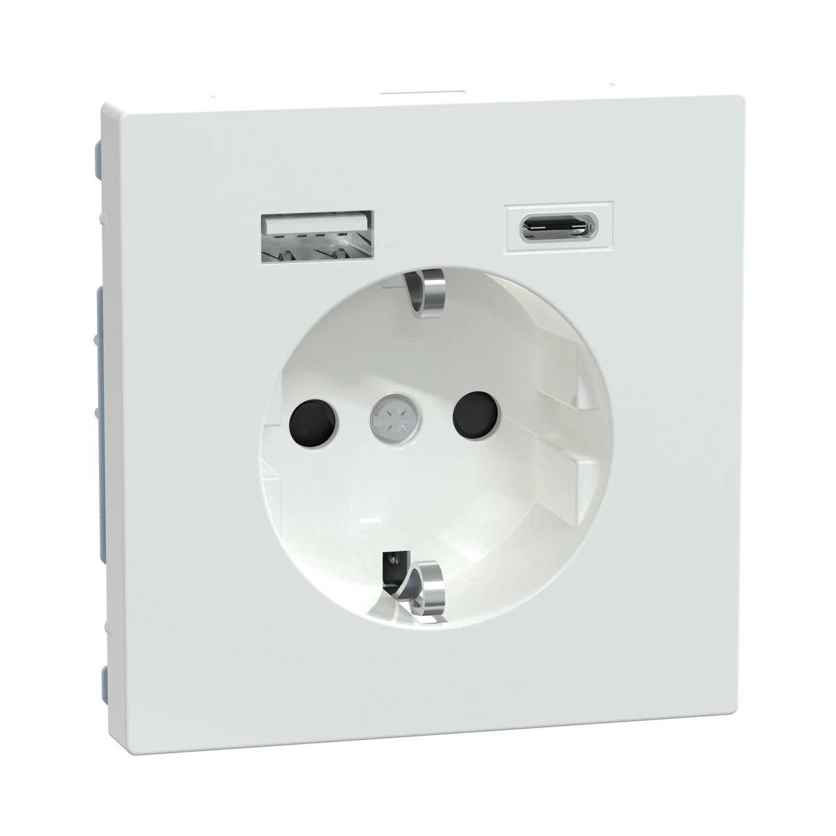 Schneider Electric MEG2367-6035 Merten System-D, Type A+C 3A Grounded Socket with USB, Lotus White