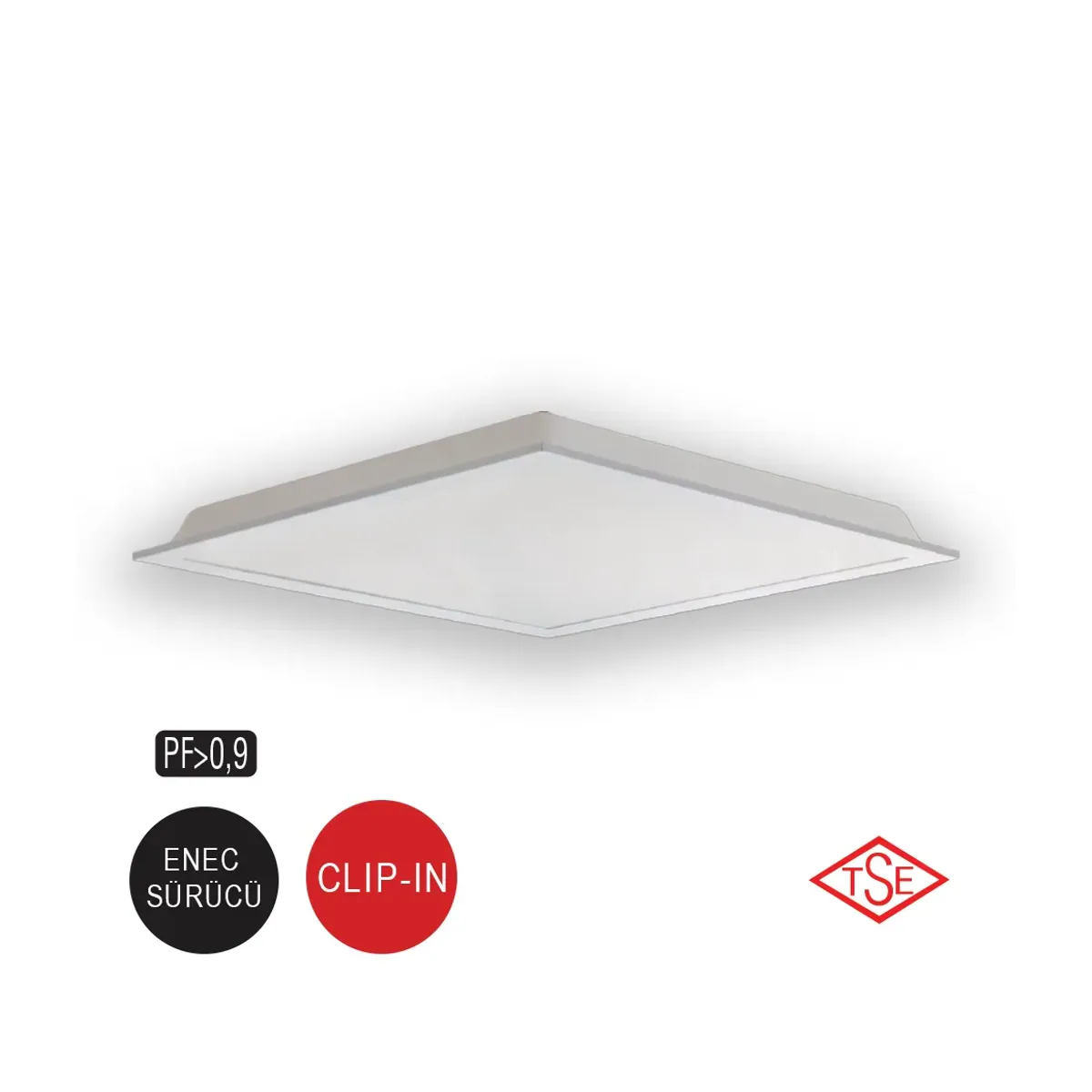 36W Clip-In(Klipsli) 60x60 Kare 6500 K ENEC Sürücülü - TSE Supra Serisi Backlight LED Panel Armatür