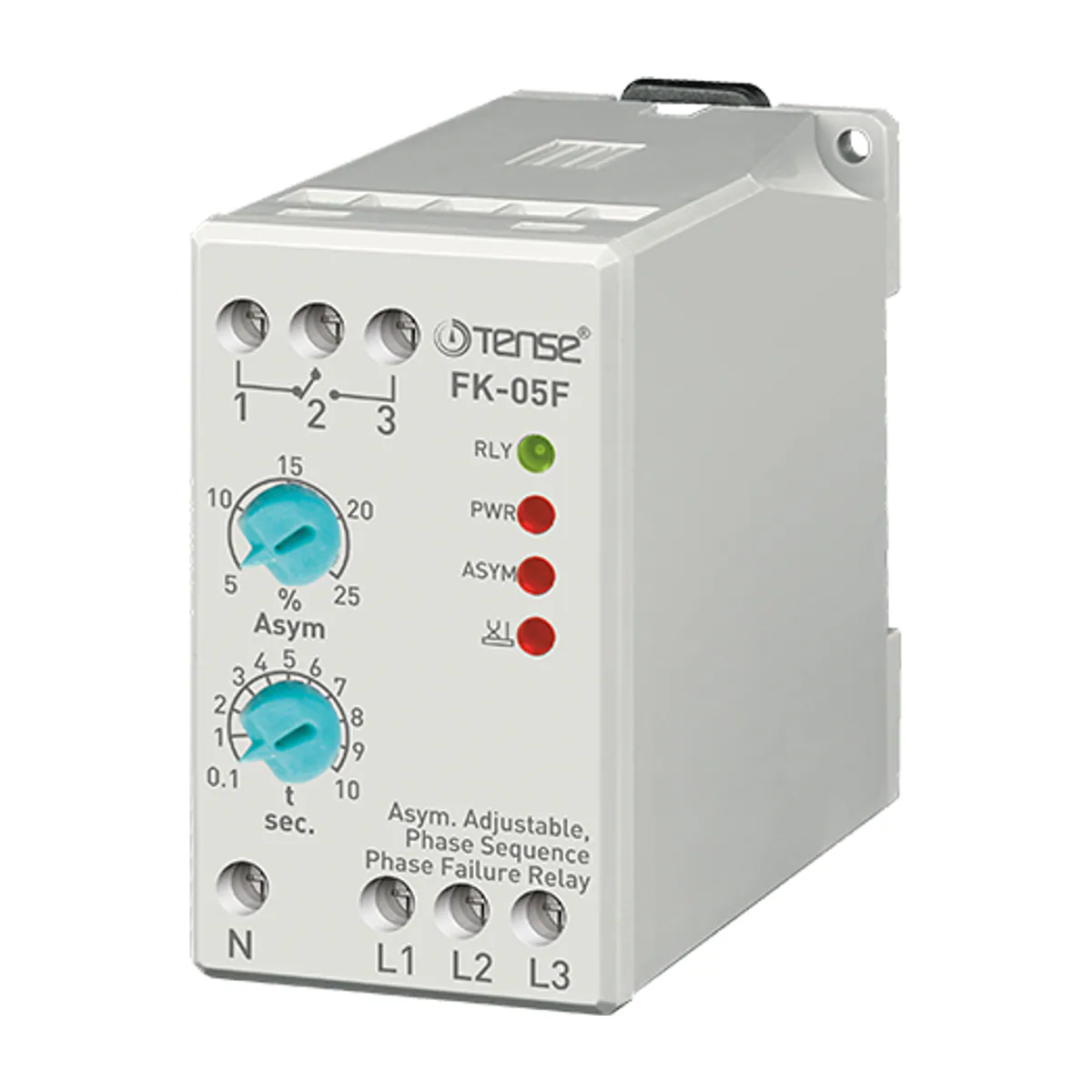 Tense FK-05F Faz (Motor) Koruma Rölesi, %5–25 ayarlı asimetri