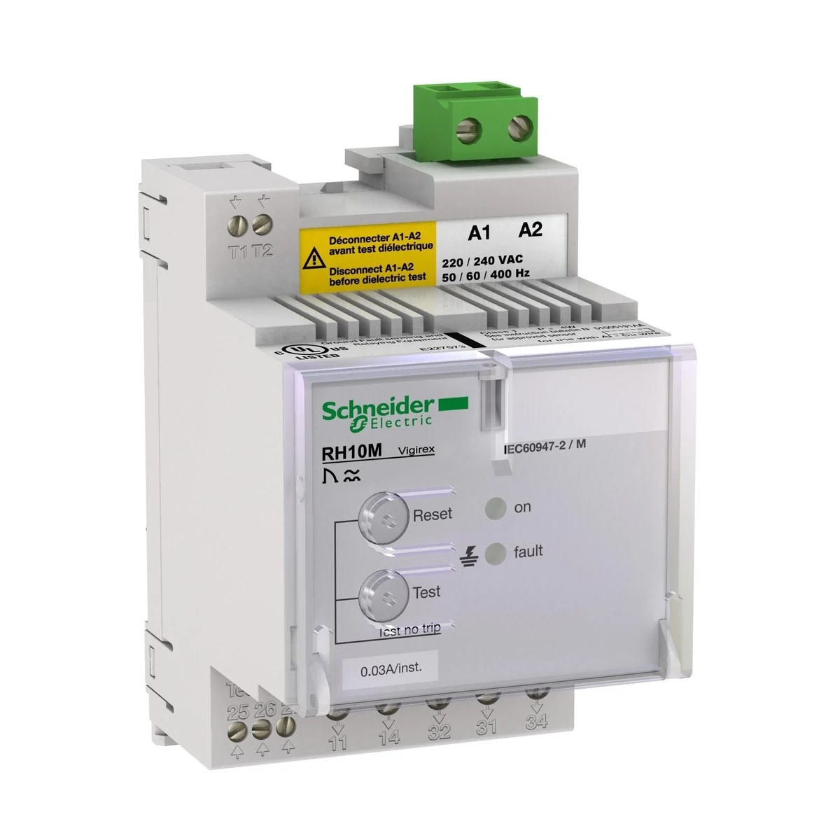 Schneider Electric 56130 RH10M 220/240 V AC 50/60/400 Hz SENSITIVITY 0.03 A INSTANTANEOUS — üretici temsili ürün görseli