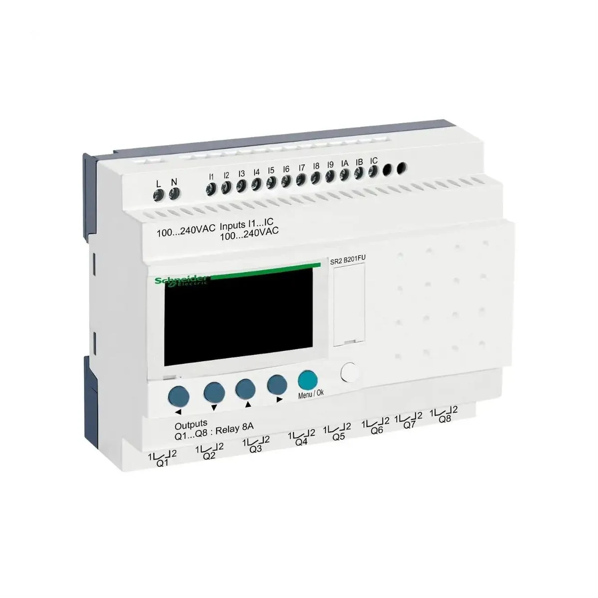 Schneider Electric SR2B201FU ZELIO SMART RELAY, 20 I-O 100 240 VAC