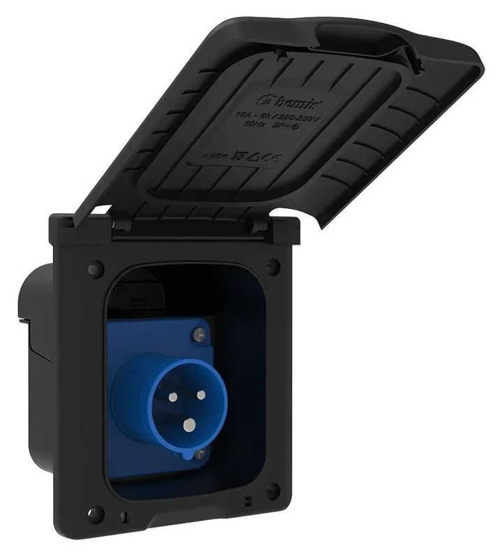 Bemis BKT-0500-3010 220V. Kapaklı Fiş 16 A IP54