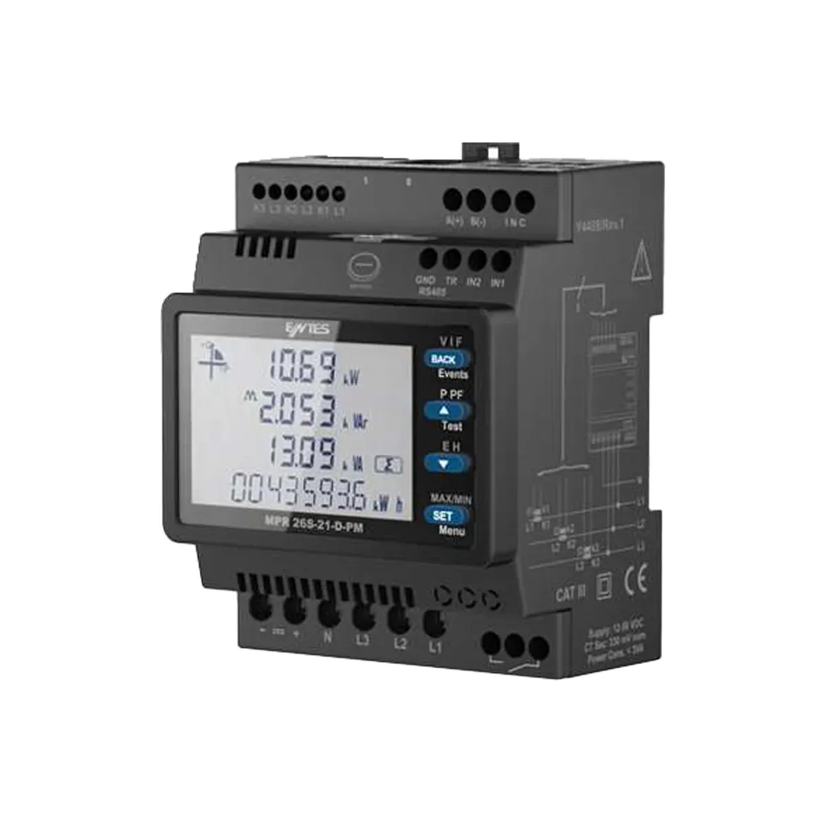 Entes MPR-26S-21-D Power Analyzer Analizörü12-50VDC Supply, DIN Rail Type