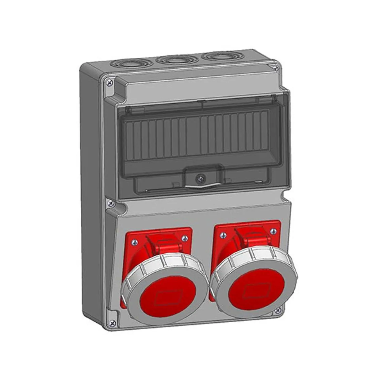 Mete Enerji 7003505CB507 2 adet 5x32A IP67 Eğik Makine Prizi Önde