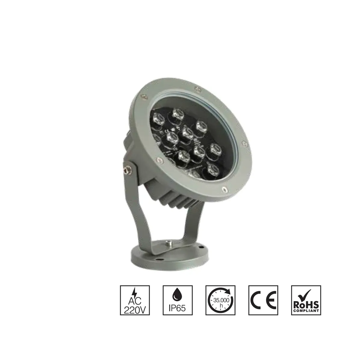 12W Surface-Mounted Blue LED Garden Luminaire