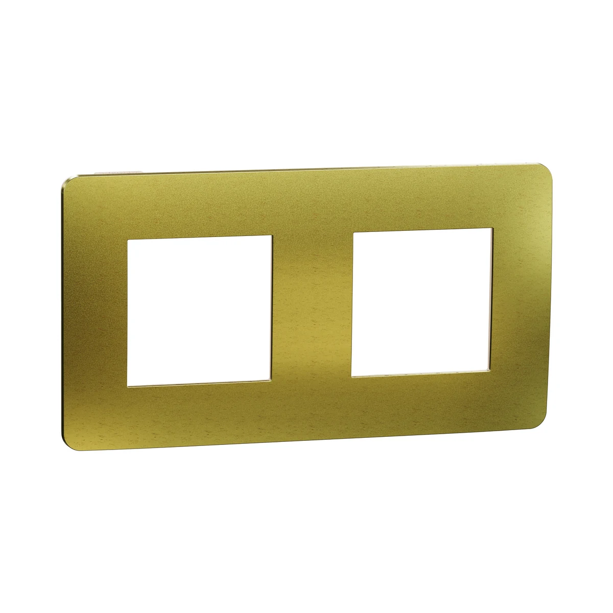 Schneider Electric NU280460M Yeni Unica, Studio Metal 2-Gang Frame, Gold/Cream