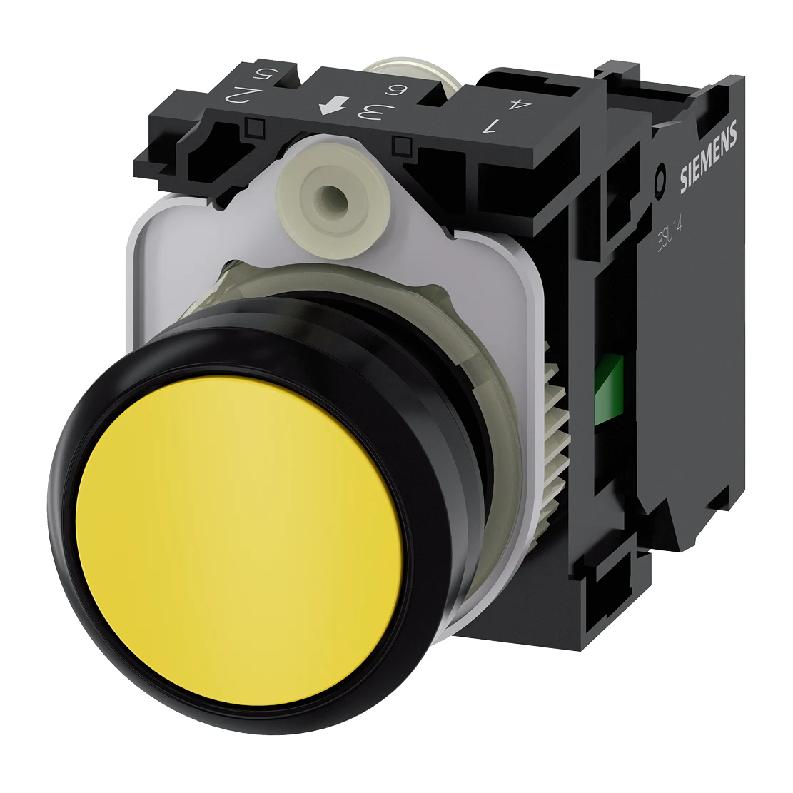 Siemens 3SU1100-0AB30-1BA0 Control Push Button Yellow 1NO