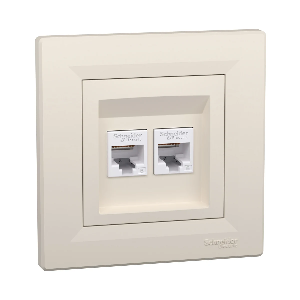 Schneider Electric EPH4800123 Asfora 2*RJ45 CAT.6 UTP Cream