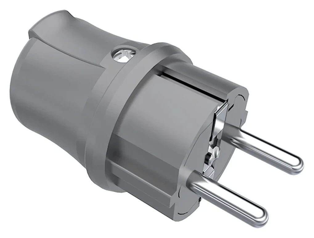 Bemis BY5-1402-2031 Plastic UPS Straight Plug (Gray) 16 A 2P+E IP44