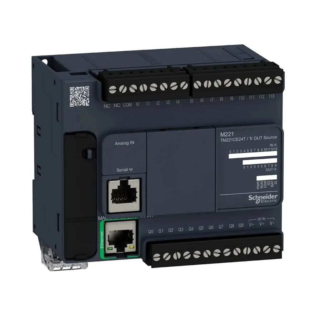 Schneider Electric TM221CE24T M221 PLC, 14 DI, 10 DO Transistör, Ethernet — üretici temsili ürün görseli