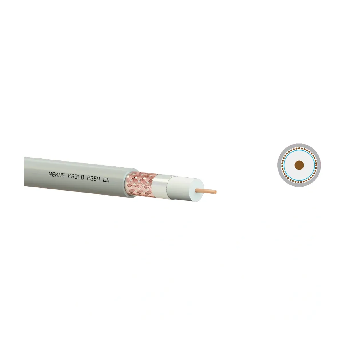0.80mm Coaxial Satellite TV Broadcast Cable, RG59 U6 - Mekas