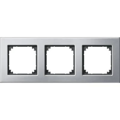 Schneider Electric 475360 Merten System M, Triple Frame, Platinum Silver, M-Elegance Metal