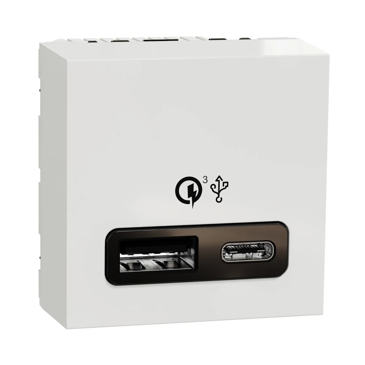 Schneider Electric NU301918 Yeni Unica, 2xUSB Hızlı Şarj Prizi 18W Type A+C, Beyaz — üretici temsili ürün görseli