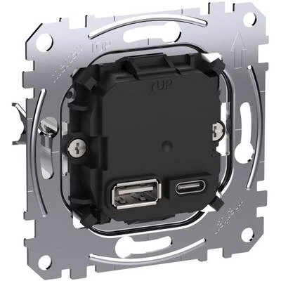 Schneider Electric MEG4366-0120 Merten, Type A+C USB 45W Fast Charging Socket Mechanism
