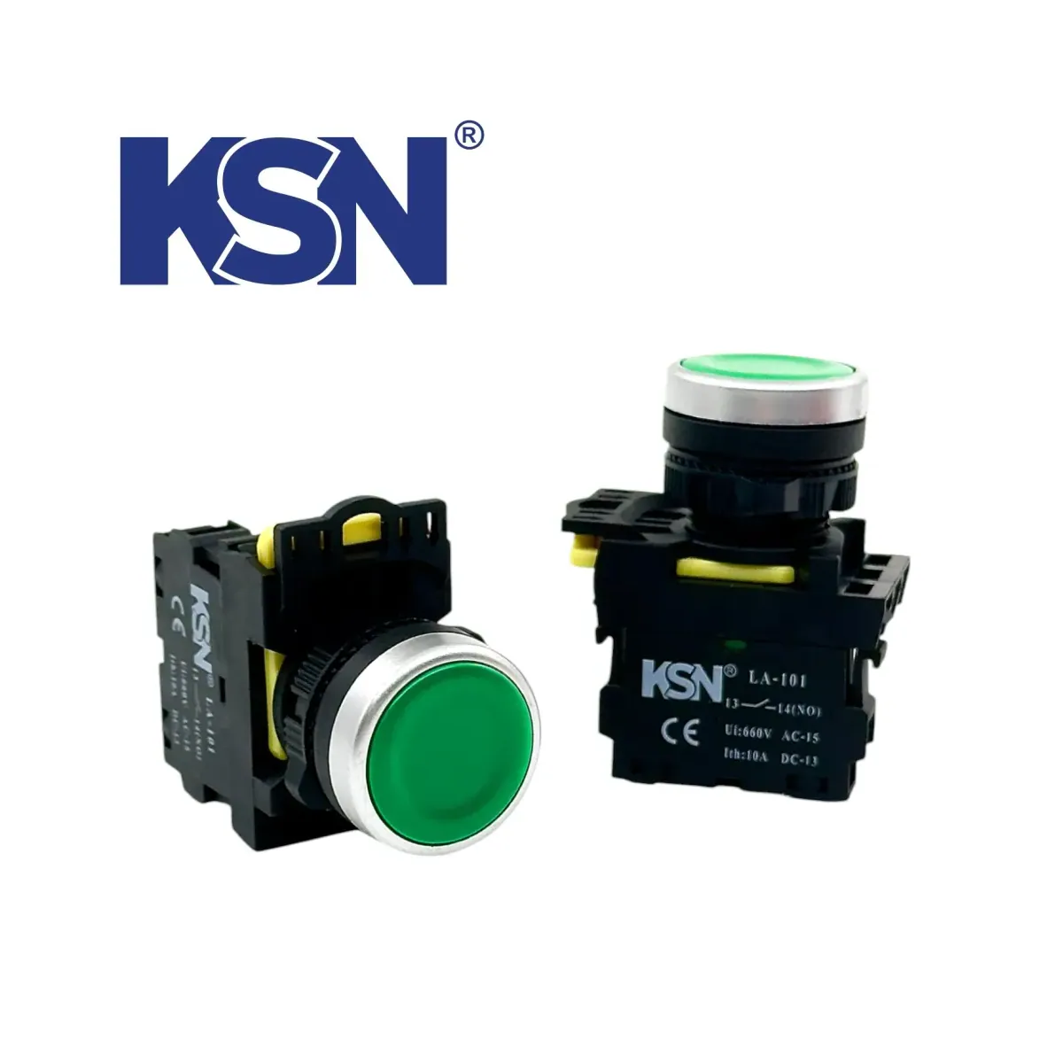 KSN KN-55-41 Spring-Return Start Push Button Ø22 mm Black 1NO