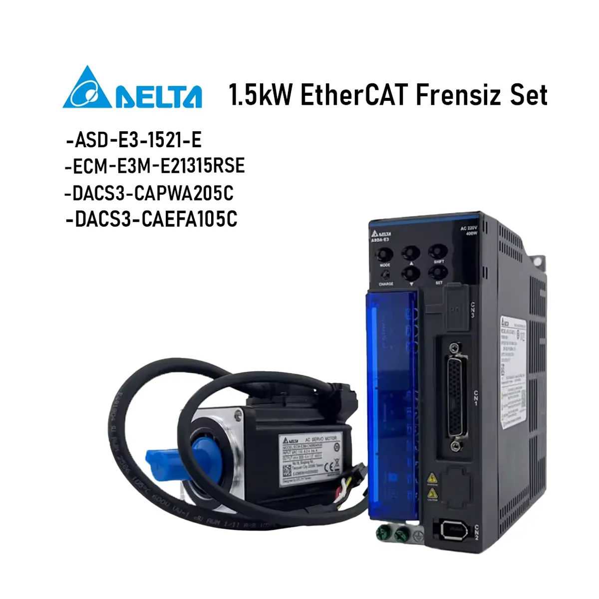Delta ASDA-E3 Series 1.5kW EtherCAT Set without Brake