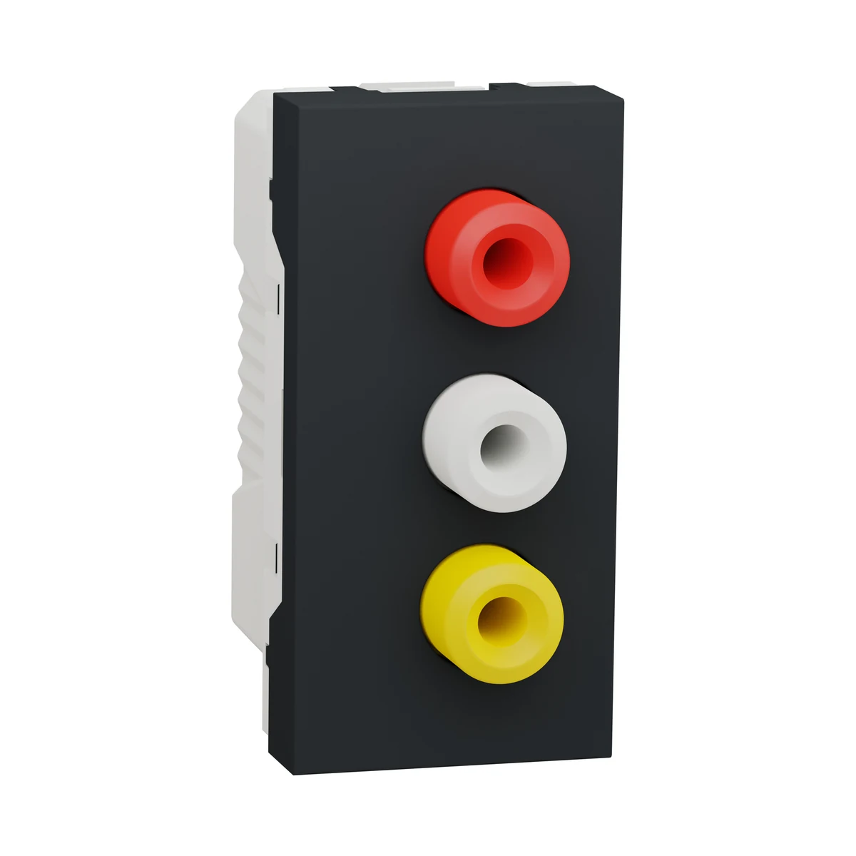 Schneider Electric NU343154 Yeni Unica, 3RCA Konnektörlü 1 modül, Antrasit — üretici ürün görseli