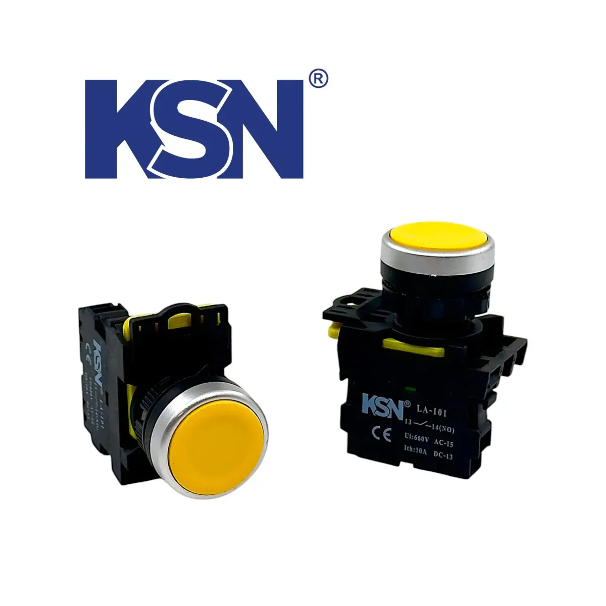 Işıksız Yaylı 1no Sarı Start Buton 22mm
