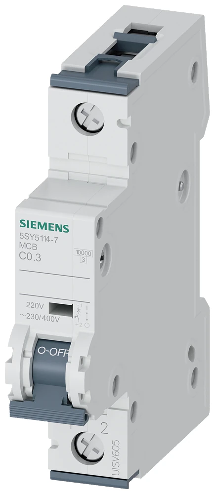 Siemens 5SY5163-7 Miniature Circuit Breaker 63 A 1-Pole C Characteristic 10 kA
