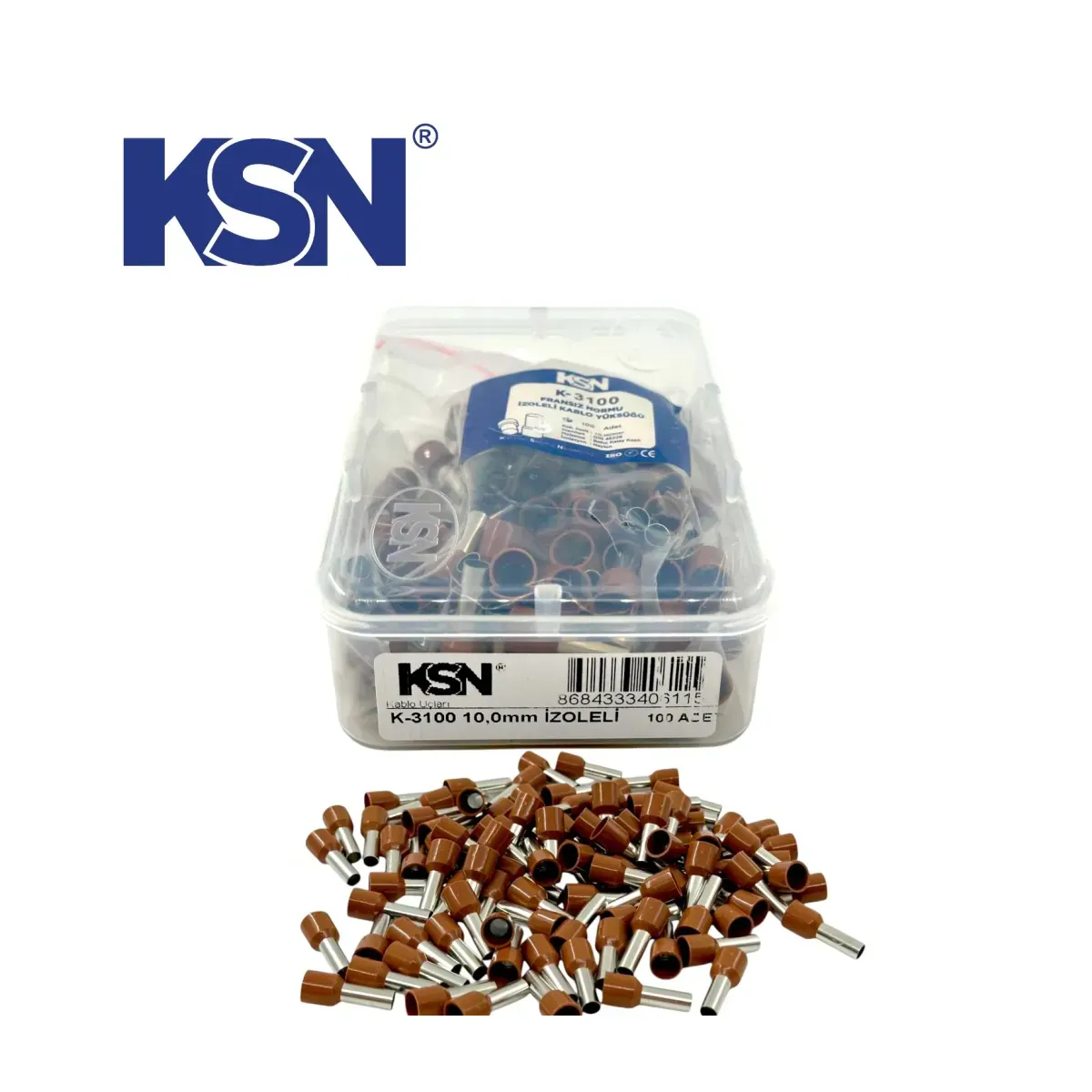 10,0mm İzoleli Kahverengi Yüksük (100ad/Kutu)