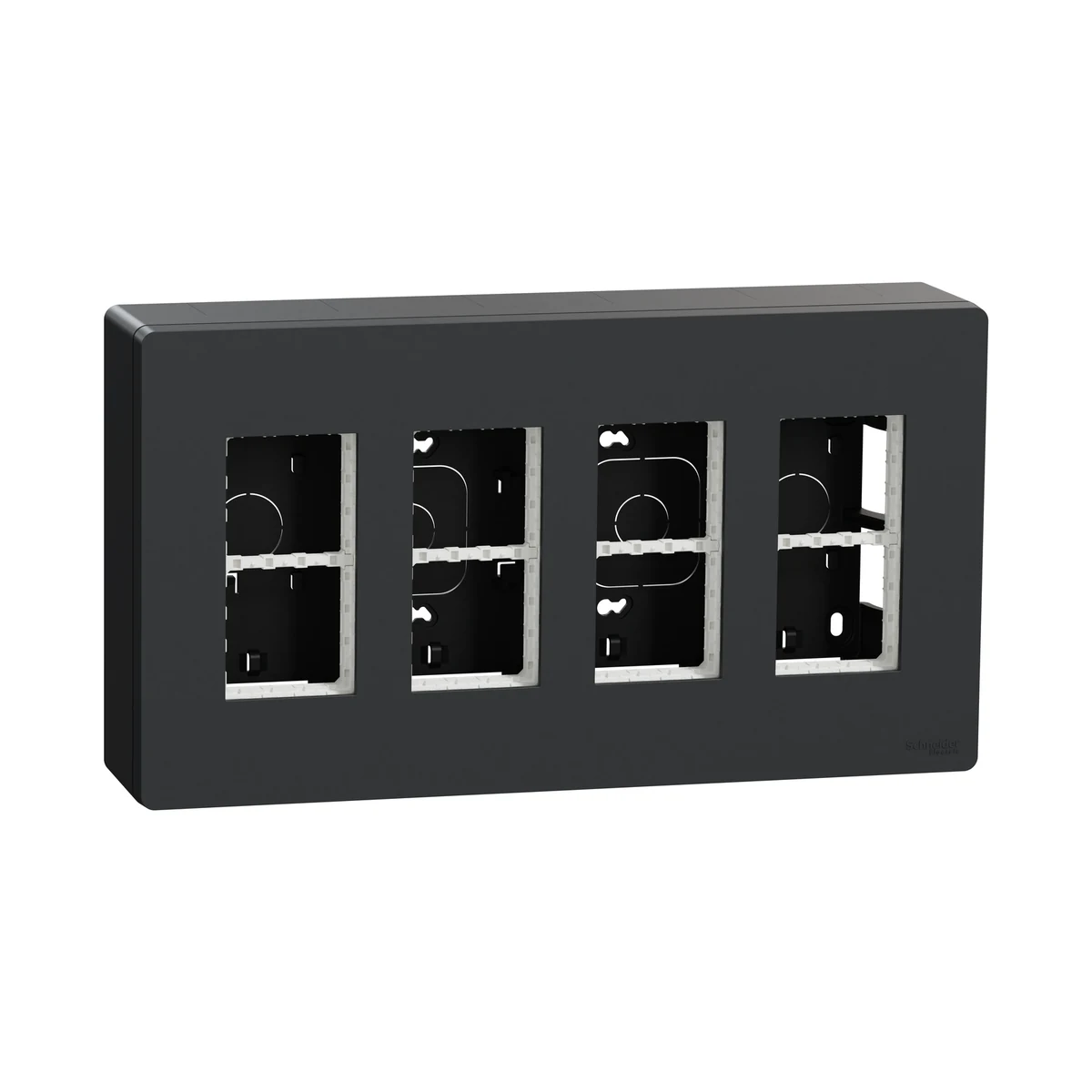 Schneider Electric NU124454 4-Column x 4-Module Surface-Mounted Workstation, Anthracite