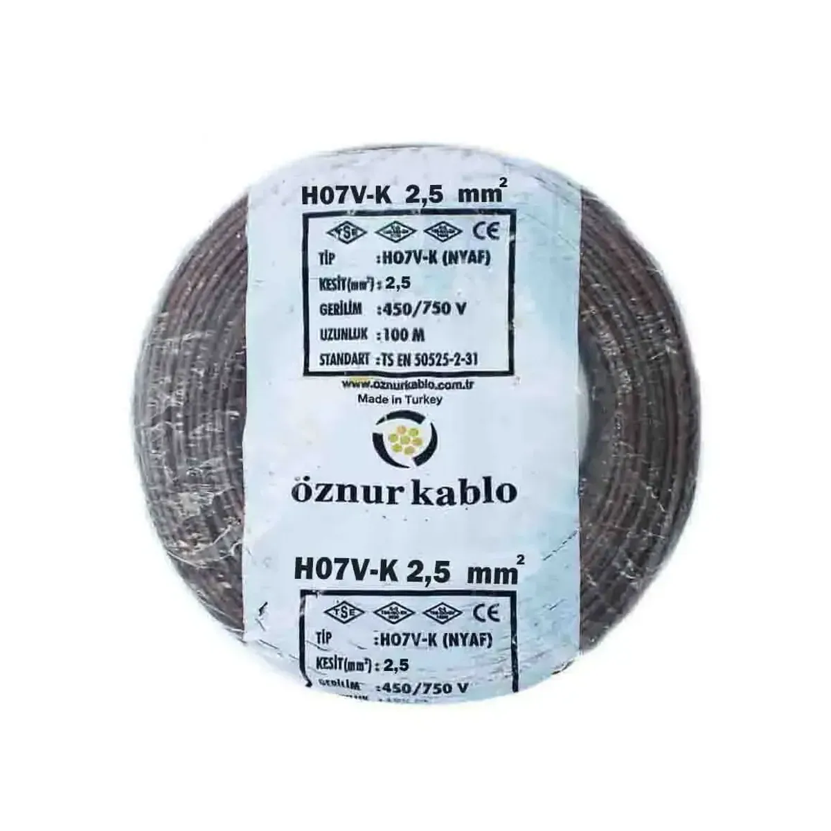 Öznur NYAF 1x2,5 mm2 H07V-K Kahverengi Kablo