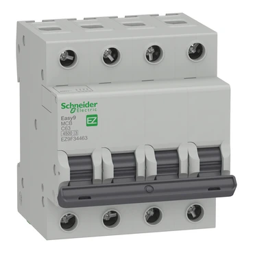Schneider Electric EZ9F34463 Easy9 4P 63A, 4,5kA C Eğrisi Otomat